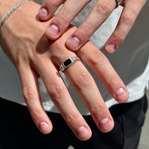 Men's hands with rings